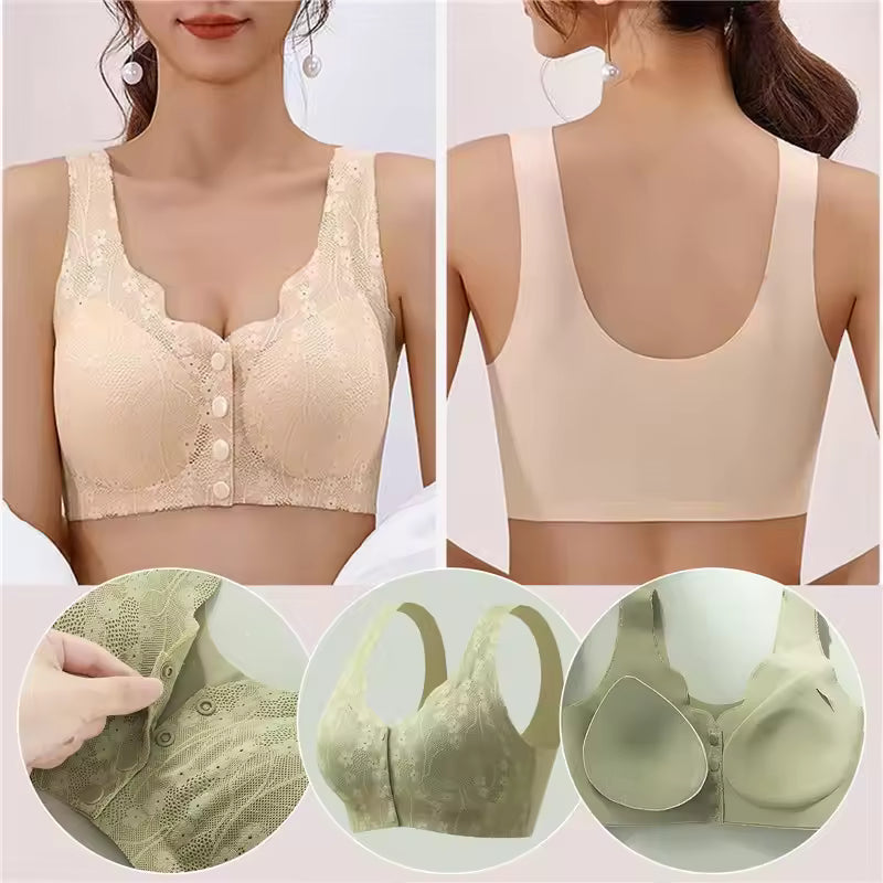 Women Large Size Soft Cups Before The Button