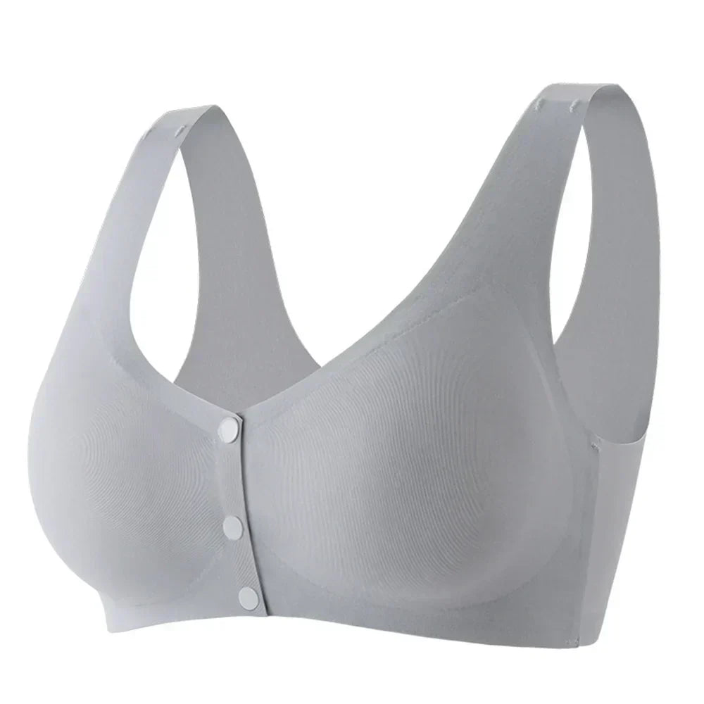 Maternity Nursing Bra Front Button Underwear Women'S Large Elastic Non-Wired Vest Style Large Size Bra Vest Removable Chest Pad