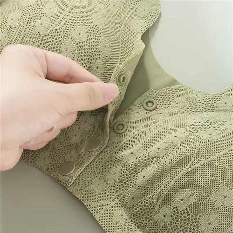 Women Large Size Soft Cups Before The Button